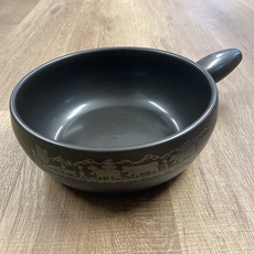 Käsefonduecaquelon Alpaufzug Keramik schwarz